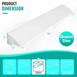 Tangkula Queen Size Bed Wedge Pillow With Side Pocket Bed Gap Filler 60" X 10" X 6" White -Tangkula GUEST 6a765193 8d73 4d28 8cb4 a3c7ec5cbb3b
