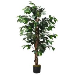 Tangkula 4Ft Artificial Ficus Tree Fake Greenery Plant Home Office Decoration -Tangkula GUEST 6af93144 3d73 42c7 aff5 5978ac8318ea