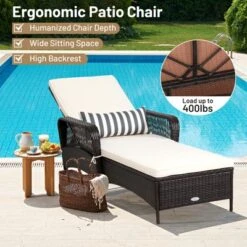 Tangkula Patio Chaise Lounge Chair Six-Position Adjustable Outdoor Recliner With Cushion & Pillow For Poolside Balcony Backyard -Tangkula GUEST 6b2a2ec2 20fe 4ef0 b549 af121062b16d