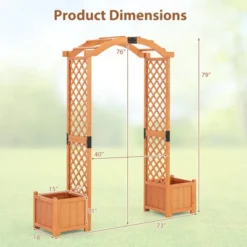Tangkula 79" Tall Archway Trellis For Climbing Plants Vegetables W/ Planter Boxes -Tangkula GUEST 6b4b0816 2451 41b5 87ff fc87498498c4