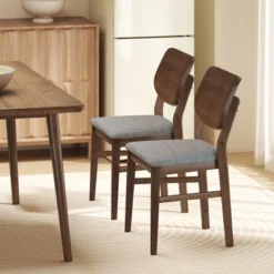 Tangkula Dining Chairs Set Of 4 W/ Rubber Wood Frame Padded Seat Curved Back Living Room -Tangkula GUEST 6b5fa459 4d58 45d6 8362 95d664053e86