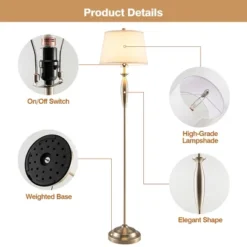 Tangkula Lamp Set 3-Piece Modern Home Living Room Bedroom Nickel Finish Lamps -Tangkula GUEST 6cb75ebf 1000 4e20 8591 f0f757c2a8c2