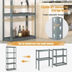 Tangkula 5-Tier Metal Shelving Unit Heavy Duty Wire Storage Rack With Anti-slip Foot Pads -Tangkula GUEST 6cceb27c 24dd 4d33 b2df 0d0c74aeec7e