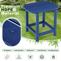 Tangkula 2 PCS 18" Patio Side Table Weather Resistant Adirondack Table Outdoor Chairside End Tables Waterproof HDPE Navy -Tangkula GUEST 6ce46b5e 1029 40f1 8374 9241b291c604