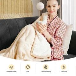 Tangkula Electric Blanket Heated Throw, Flannel Double Side Heating Blanket 50"x60" W/ 5 Heating Levels, Washable Cover White -Tangkula GUEST 6cf2aee0 c0da 482e 8e81 9a245b4d7168