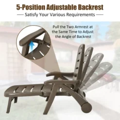 Tangkula 2 PCS Patio Chaise Lounge Chair 5-Position Folding Recliner For Beach Poolside Backyard -Tangkula GUEST 6d1c0504 8d98 4d75 8c6d 6e2fb3488b04