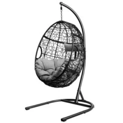 Tangkula Hanging Hammock Chair Egg Swing Chair W/ Seat Cushion Pillow Stand -Tangkula GUEST 6e0d0d10 7f68 464d b0d7 830ec576f7a5