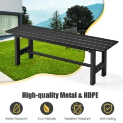 Tangkula Outdoor HDPE Bench W/ Metal Frame 47" X 14" X 16" For Yard Garden -Tangkula GUEST 6e2a1795 5fdd 41e4 b948 b15c7fa84787