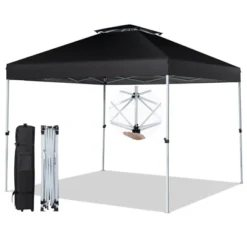 Tangkula 2-Tier 10' X 10' Pop-up Canopy Tent Instant Gazebo Adjustable Carry Bag W/ Wheel -Tangkula GUEST 6e6fc43a 6f2e 4ffe ad69 d9e7d59c9995