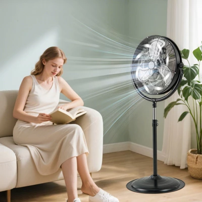 Tangkula 20" High Velocity Pedestal Fan W/3 Speeds 360 Degree Tilt & Adjustable Height 3 Tangkula 20" High Velocity Pedestal Fan W/3 Speeds 360 Degree Tilt & Adjustable Height