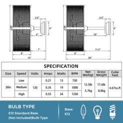 Tangkula 20" Caged Ceiling Fan W/ Light, Remote Control, Reversible Motor, 3 Speeds Adjustable, Timing Function, 4 X E12 Base (No Bulb) -Tangkula GUEST 6f327584 456d 48b3 a9f0 916a83e37740