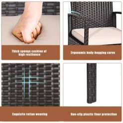 Tangkula 8PCS Conversation Wicker Set Patio Rattan Table&Cushioned Chair -Tangkula GUEST 6f4aa980 ac7a 40fe 9dbd 7eeb925968d7