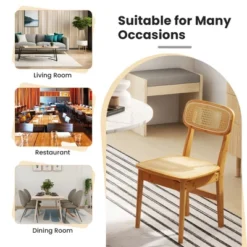 Tangkula Rattan Dining Chairs Set Of 4 Kitchen Dining Chairs W/ Simulated Rattan Backrest -Tangkula GUEST 6f4c698a 9e91 4f5f ab25 619a1fb80cea