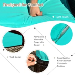 Tangkula 9 Pieces Furniture Set W/ 50,000 BTU Propane Fire Pit Table Patio Turquoise 11 Tangkula 9 Pieces Furniture Set W/ 50,000 BTU Propane Fire Pit Table Patio Turquoise -Tangkula GUEST 6f5654c2 8392 4c9a 93b7 6b60d12b2842