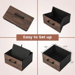 Tangkula 2PCS Nightstand Bedside End Table With 2 Fabric Drawers & Storage Shelf -Tangkula GUEST 6ffcd2ac ca86 406d b88b 0e903f18310f