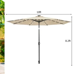 Tangkula 10 Ft Patio Table Market Umbrella Yard Outdoor W/ Solar LED Lights -Tangkula GUEST 7086d0ff 83b2 4c57 b2d4 b3c6debbc3d7
