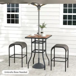 Tangkula 3-Piece Patio Dining Set W/ Umbrella Hole Metal Frame & Breathable Fabric Seat -Tangkula GUEST 70c6fa4d aba5 446a b71c 0a73986d5b96