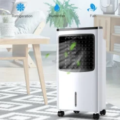 Tangkula 3-IN-1 Portable AC Cooling Fan Evaporative Air Cooler & Humidifier With 3-Mode, 3-Speed, 7.5H Timer Function, Remote Control Cooler White -Tangkula GUEST 70eb7f8f 2417 42d4 8aee cdd363f977b7