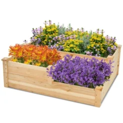 Tangkula 3-Tier Outdoor Raised Garden Bed Fir Wood Elevated Flower Box Backyard -Tangkula GUEST 7120fc12 58c6 460f 9234 435f32986bcd