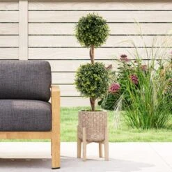 Tangkula Set Of 2 Artificial Double Topiary Ball Trees 3 FT Faux Boxwood Topiary Tree -Tangkula GUEST 71243027 c16f 4b41 80b8 1aeded5d3db6