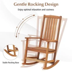 Tangkula Rocking Chair High-Back Outdoor Rocker With Smooth Rocking Base For Backyard -Tangkula GUEST 71ab24e6 51c1 4c49 9b34 a0f57fd9af01 1