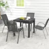 Tangkula 5 PCS Outdoor Dining Table Set W/ Extendable Aluminum Table & 4 Stackable Chairs -Tangkula GUEST 721da5a4 7938 4541 84d6 f5e0eb735395