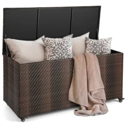 Tangkula 96 Gallon Outdoor Storage Box PE Wicker Deck Box With 4 Wheels & Waterproof Liner Patio Rattan Storage Container Mix Brown/Mix Grey 22 Tangkula 96 Gallon Outdoor Storage Box PE Wicker Deck Box With 4 Wheels & Waterproof Liner Patio Rattan Storage Container Mix Brown/Mix Grey -Tangkula GUEST 7248cdd5 e199 44ae 8737 05f33176f94d