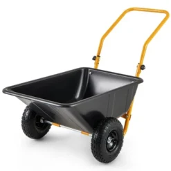 Tangkula Dual-Wheel Wheelbarrow W/ Pneumatic Tires 330 LBS Load Capacity 21 Gal Volume -Tangkula GUEST 727de882 8e1c 49f5 8ec2 45ef577f4834