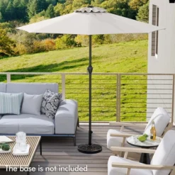 Tangkula Outdoor Patio Umbrella Modern Table Umbrella W/8 Heavy Duty Ribs Sun-proof