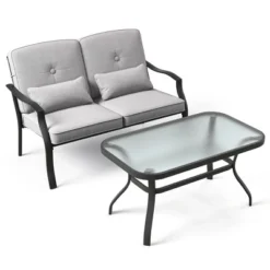 Tangkula 2PCS Furniture Set Outdoor Loveseat Chair Coffee Table Cushioned Seat Patio -Tangkula GUEST 72b3287a 27aa 4e31 ae61 76c7e8eeaa6b