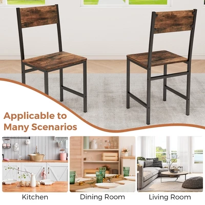 Tangkula Set Of 2 Dining Chairs W/Metal Legs Slanted Back Wide Seat For Living Room 9 Tangkula Set Of 2 Dining Chairs W/Metal Legs Slanted Back Wide Seat For Living Room - Image 7