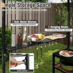 Tangkula 8' X 5' Grill Gazebo Outdoor Double-Tiered Grill Canopy W/ 2 Shelves & 6 Hooks -Tangkula GUEST 7331baf5 5c3e 4a61 8084 6861e6964752