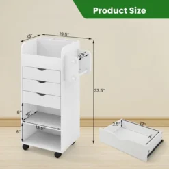 Tangkula Rolling Storage Cart With 3 Drawers&3 Shelves Storage Organizer Cabinet With Lockable Casters -Tangkula GUEST 7368ab65 ad7f 488a 9d68 30f1b741c3f3