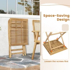 Tangkula Set Of 2 Patio Bistro Table Teak Wood Dining Table Outdoor Square Table -Tangkula GUEST 74d7ca4f 9387 4c61 8e54 821e10cfb0b0