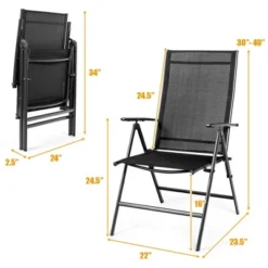 Tangkula 2PCS Folding Chair Patio Garden Outdoor W/ Steel Frame Adjustable Backrest -Tangkula GUEST 74d8ab96 cdf8 45b1 ad14 23be1adfb4be