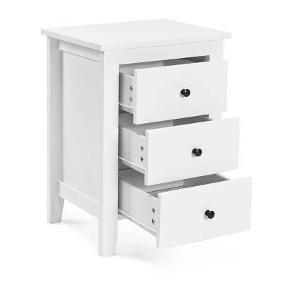 Tangkula 2PCS End Table Nightstand Living Room Furniture W/ 3 Drawers White 8 Tangkula 2PCS End Table Nightstand Living Room Furniture W/ 3 Drawers White - Image 6
