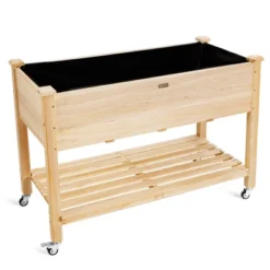 Tangkula Elevated Garden Bed Wood Planters With Storage Shelf Wheels & Liner Suitable For Vegetable Flower Herb 12 Tangkula Elevated Garden Bed Wood Planters With Storage Shelf Wheels & Liner Suitable For Vegetable Flower Herb -Tangkula GUEST 7579e4d5 a183 4cf2 b6a2 ddfefdbe73a1