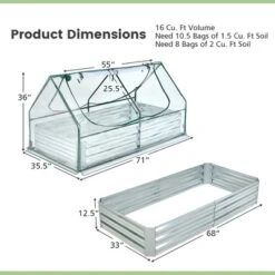 Tangkula Galvanized Steel Raised Garden Bed Metal Planter Box Kit W/ Mini Greenhouse Cover -Tangkula GUEST 75e53443 23e9 4e51 a8b8 1d9058e0a1a3