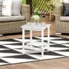 Tangkula 15" Outdoor Square Side End Table Wooden Coffee Table Suitable For Garden Patio Balcony White/Gray/Black