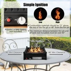 Tangkula Portable Propane Fire Pit 40,000 BTU Tabletop Fire Pit For Tables With 2” Umbrella Hole Compact Propane Fire Pit -Tangkula GUEST 762f843d 6219 41eb a0b6 9b4da0a22d23
