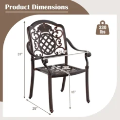 Tangkula 2PCS Cast Aluminum Chairs Outdoor Metal Armchairs W/ Ergonomic Curved Seat Patio -Tangkula GUEST 7735100c a7ef 4e6c 9db8 9565166959c5