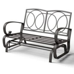 Tangkula Patio Loveseat Bench Steel Frame Furniture Rocking Bench With Cushions Outdoor -Tangkula GUEST 7792a83f a846 4b15 97fd 5cc47296ab28