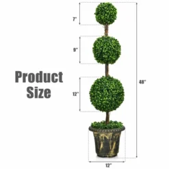 Tangkula 4 Ft Artificial Triple Ball Topiary Tree Greenery Plant Home Office Decoration -Tangkula GUEST 779b298a d8c9 4b7a 9900 0b73bc6e1441