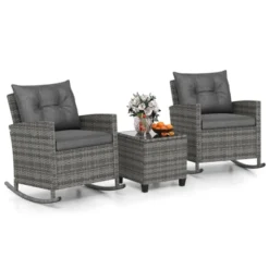 Tangkula Set Of 3 Wicker Rocking Set Patio W/ Tempered Glass Table & Soft Cushions 20 Tangkula Set Of 3 Wicker Rocking Set Patio W/ Tempered Glass Table & Soft Cushions -Tangkula GUEST 779e2c8d 1a8c 4073 8382 e656ff7795f8