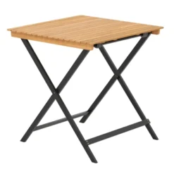 Tangkula 28" Patio Folding Table W/ Slatted Tabletop Portable Bistro Dining Table -Tangkula GUEST 78634302 0b4c 4a64 9c2b 603bf3308c71