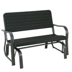Tangkula Outdoor Patio Steel Bench Loveseat Garden Seat -Tangkula GUEST 78871799 068b 4712 9d4e 5f5236a28c37