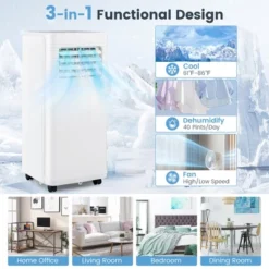 Tangkula 8000 BTU Portable Air Conditioner 3-in-1 AC Unit W/ Dehumidifier & Fan Sleep Mode & 24H Timer 13 Tangkula 8000 BTU Portable Air Conditioner 3-in-1 AC Unit W/ Dehumidifier & Fan Sleep Mode & 24H Timer -Tangkula GUEST 78e91e54 6e77 454d b496 32da25b0e7db