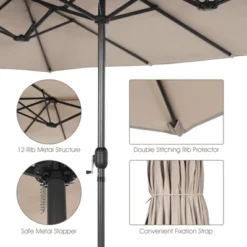 Tangkula 15FT Double-Sided Twin Patio Umbrella Extra-Large Market Umbrella For Outdoor -Tangkula GUEST 792231d1 96a3 47f0 b273 24f0e2fa2889