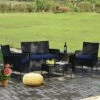 Tangkula 8PCS Outdoor Furniture Set Patio Rattan Conversation Set W/ Navy & Off White Cushion -Tangkula GUEST 79df1d2c 0df9 4e23 a28c 14949c25edc4