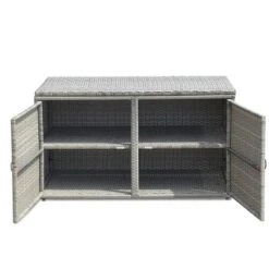 Tangkula Outdoor Rattan Storage Box Patio Wicker Storage Bin Cabinet 88 Gallon Gray -Tangkula GUEST 79dfffc5 a96f 45c5 90ec a0c68dd15183